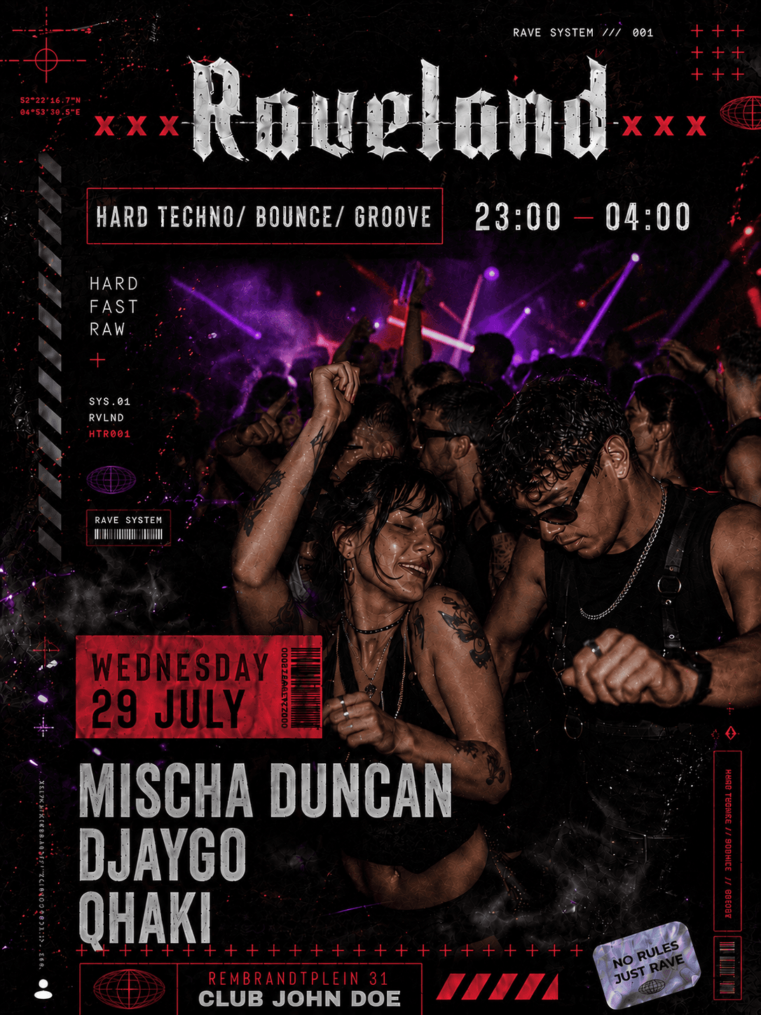 RAVELAND: Hard Groove & Hard Techno w/ Mischa Duncan, DJaygo & Qhaki