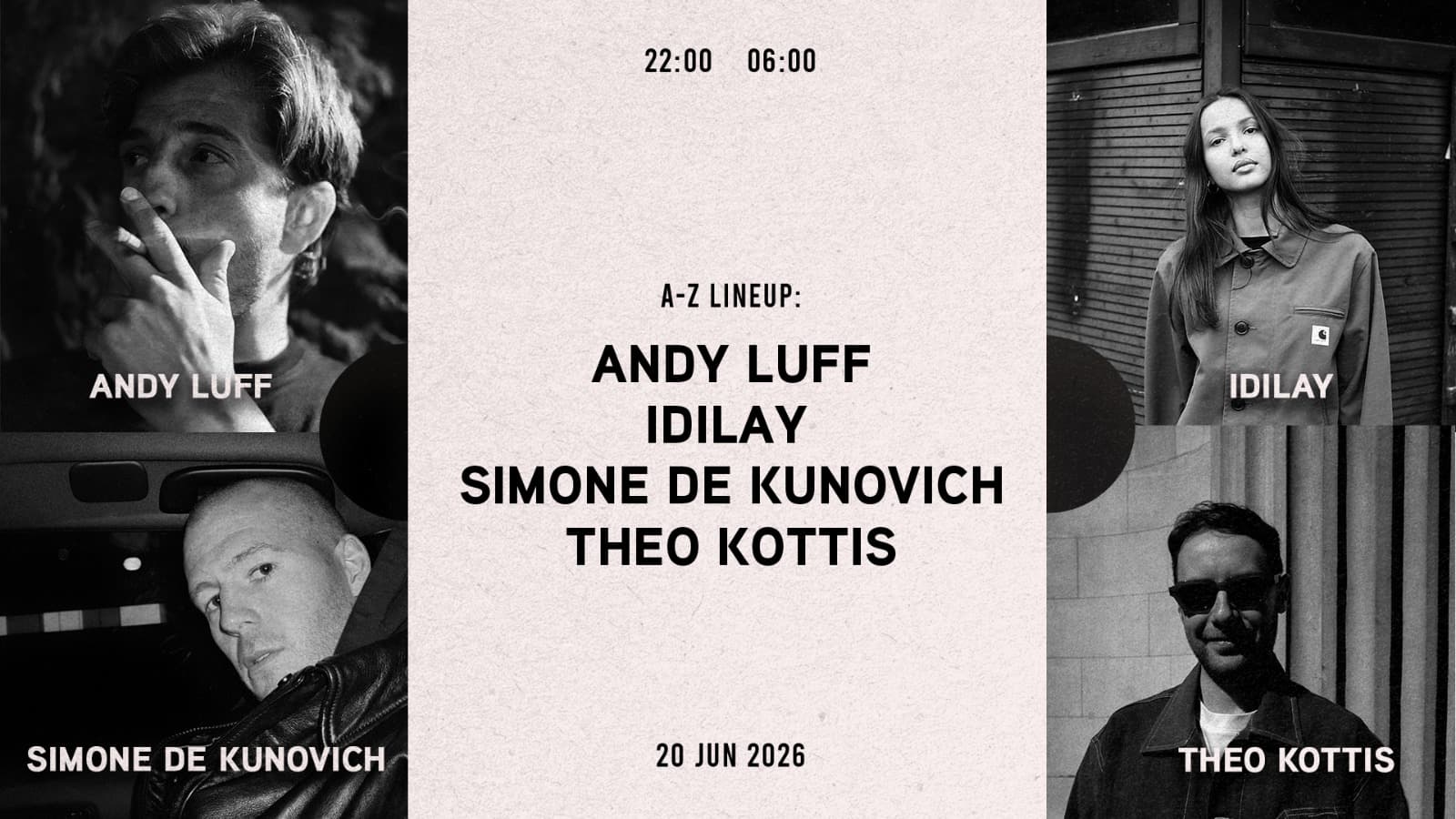 Andy Luff, Idilay, Simone de Kunovich, Theo Kottis