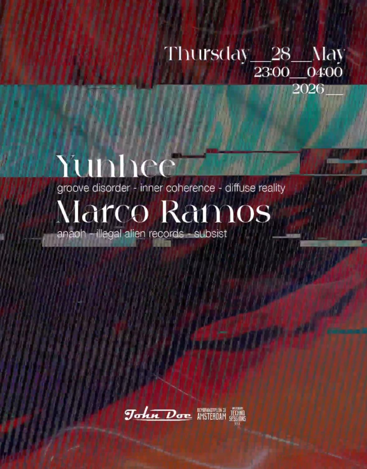Amsterdam Techno Sessions w/ Yunhee (Diffuse Reality) & Marco Ramos (Illegal Alien Records)