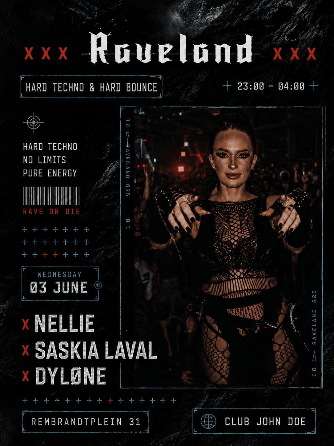RAVELAND: Hard Techno & Hard Bounce w/ Dyløne, NELLIE & Saskia Laval
