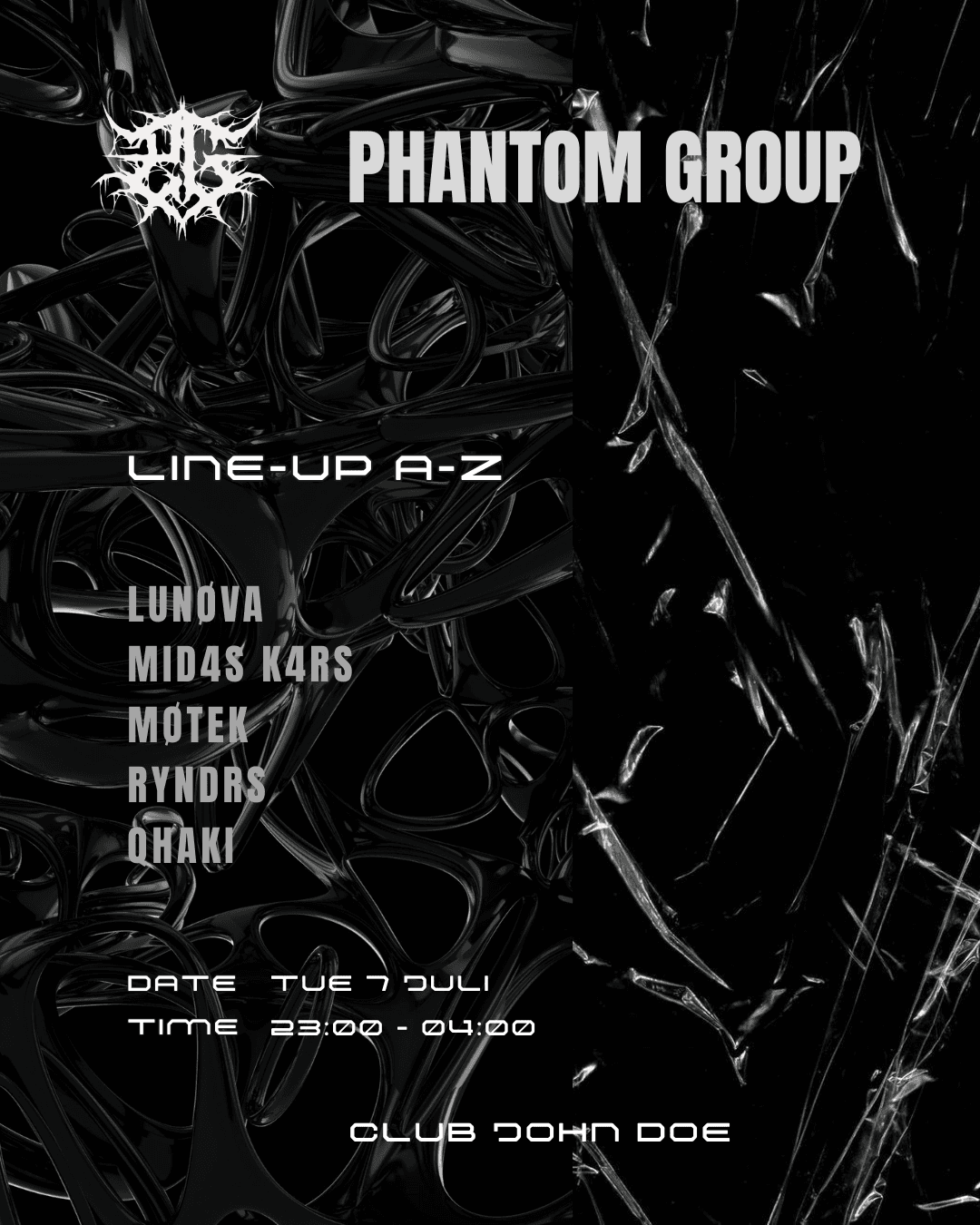 [PHANTOM GROUP] KLUBNACHT w/ LUNØVA / MID4S K4RS / MØTEK / RYNDRS / QHAKI