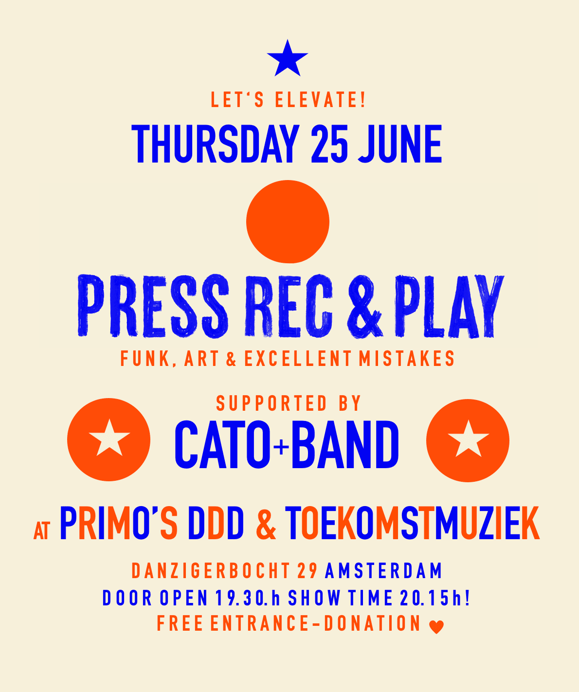 PRESS REC & PLAY - DANCE & ELEVATE SESSION CATO + BAND