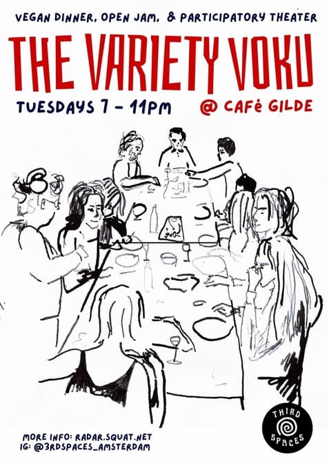 Dinner, open jam, and participatory theatre