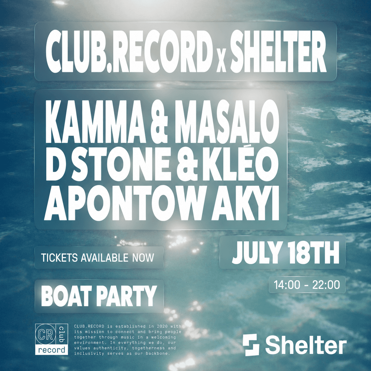 Club Record X Shelter Boat Party